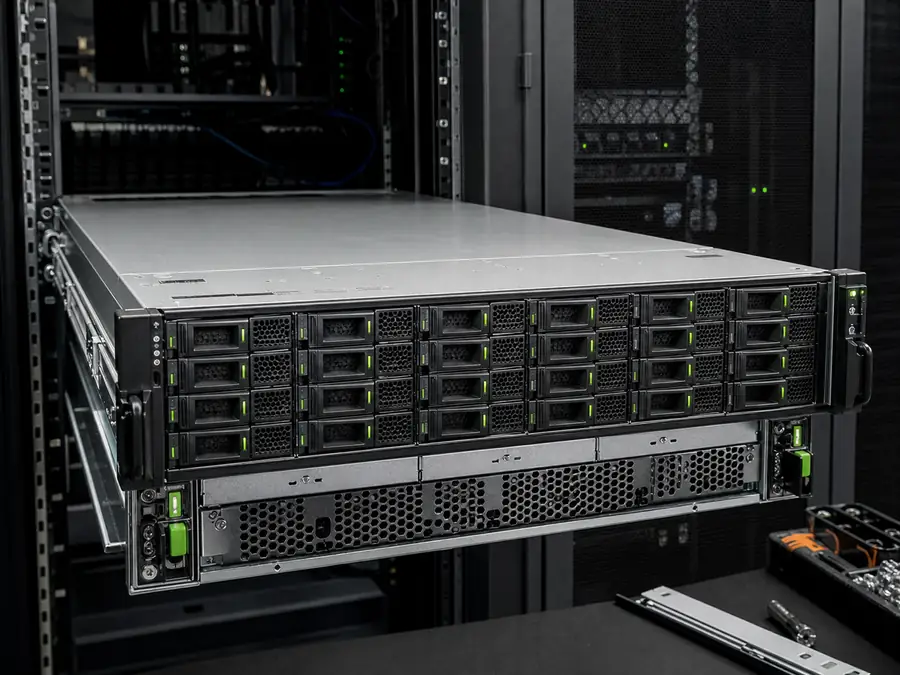 2U rack server with dense front drive bays